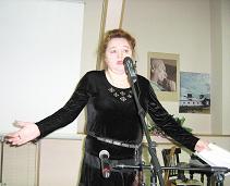 Наталья Казначеева на вечере памяти Николая Шипилова в библиотеке НСО 18.10.2006